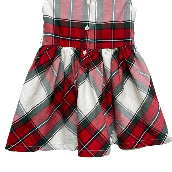 CARTERS Red Plaid Holiday Dress 2T Toddler Girls Christmas Special Occasion Cott - Picture 5 of 9